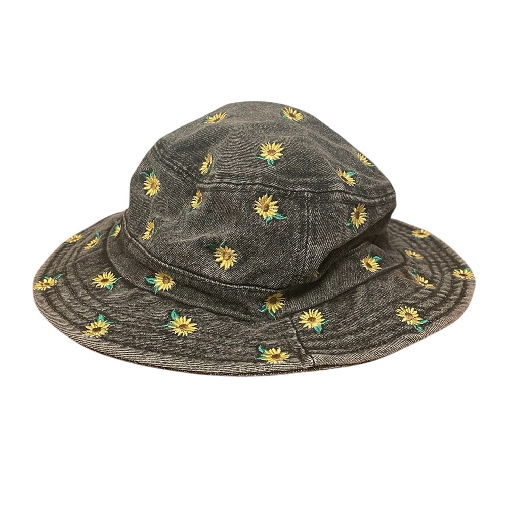 American Eagle Sunflower Embroidered Women’s Gray Bucket Hat EUC